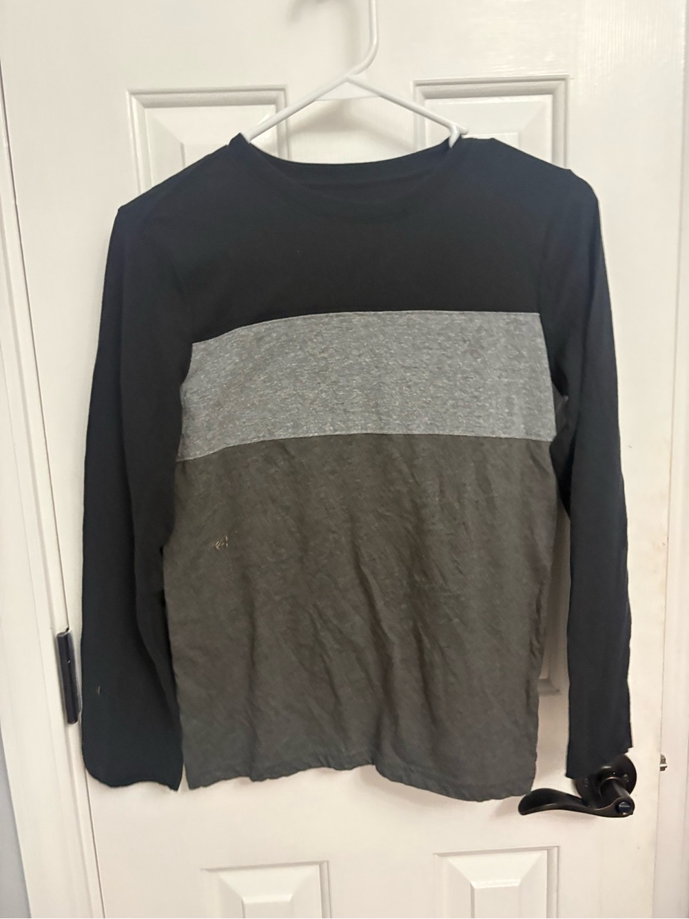 Kids Long Sleeve Colorblock Shirt - Black, Gray, Olive